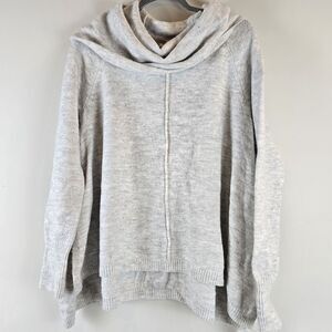 For Thee Women's Gray Alpaca Blend Cowlneck Sweater‎ Large Oversized Soft.D113